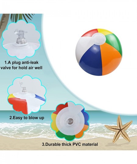 Inflatable Beach Balls [14 Pack] Beach Balls Bulks 12 inch Summer Pool Beach Toys for Kids Toddler Adult Birthday Pool Party ...