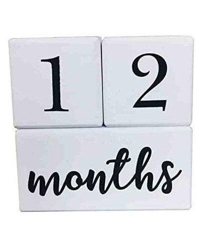 Baby Milestone Age Blocks - Solid Wood Blocks for Pictures - Daily Weekly Monthly Yearly (Set of 3 Blocks) $20.56 - Early Dev...