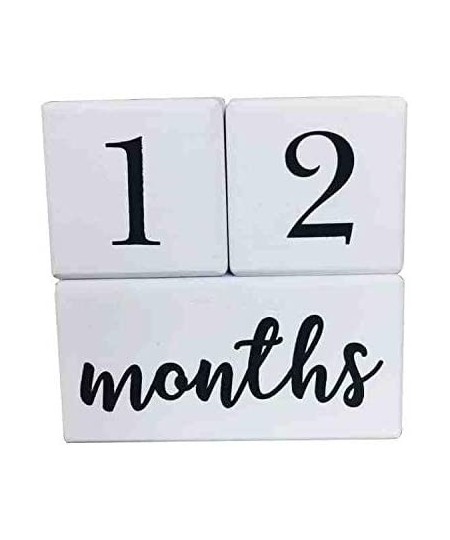 Baby Milestone Age Blocks - Solid Wood Blocks for Pictures - Daily Weekly Monthly Yearly (Set of 3 Blocks) $20.56 - Early Dev...