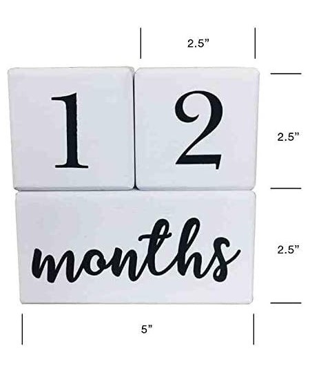 Baby Milestone Age Blocks - Solid Wood Blocks for Pictures - Daily Weekly Monthly Yearly (Set of 3 Blocks) $20.56 - Early Dev...