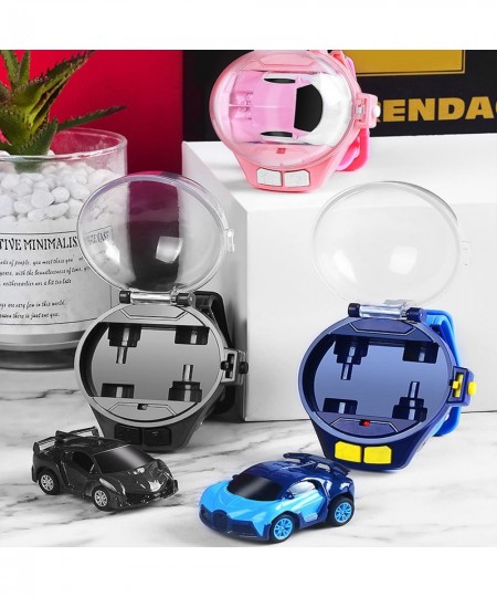 2.4G Mini Intelligent Remote Control Deformation Car Alloy Watch Cartoon Remote Control Car Interactive Game Toys Waterway Am...