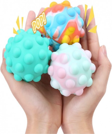 Pop Ball Fidget Toy Pop Stress Balls 3D Stress Relief Ball Portable Push Pop Ball Silicone Bubble Stress Reliever for Childre...