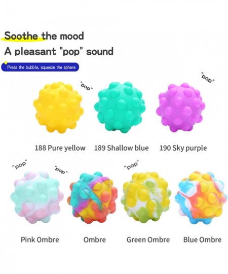 Pop Ball Fidget Toy Pop Stress Balls 3D Stress Relief Ball Portable Push Pop Ball Silicone Bubble Stress Reliever for Childre...