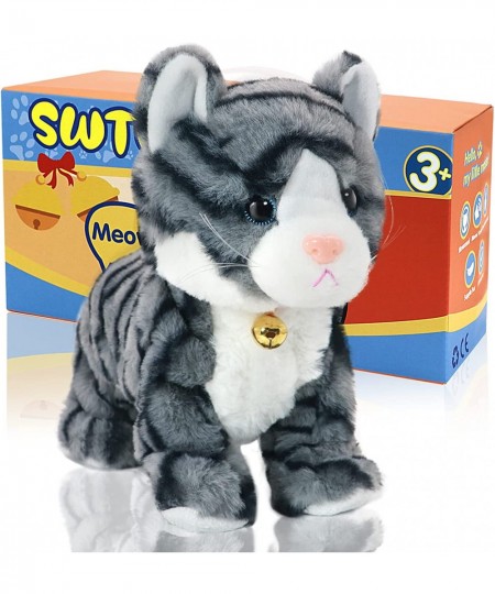 Interactive Plush Cat Toys for Kids Reliable Robotic Electronic Cats Sound and Touch Control Realistic Soft Plush Toy Cat Tha...