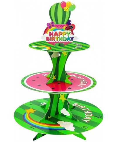 Cartoon Melons Cupcake Stand 3-Tier Watermelon Party Favors Cake Stand for Kids Birthday Party Decorations Baby Shower Party ...