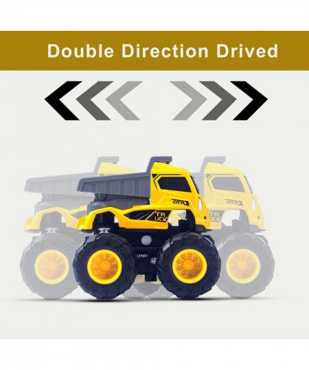 Construction Truck Toys for Boys 4 Pack Pull Back Cars with Excavator Mixer Crane & Dump Trucks Friction Powered Cars Pull an...