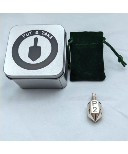 Put and Take Spinner - Solid Brass Spin Dice Game of Chance Gambling TOP DICE Type Game Silver Coating $45.23 - Dice Games