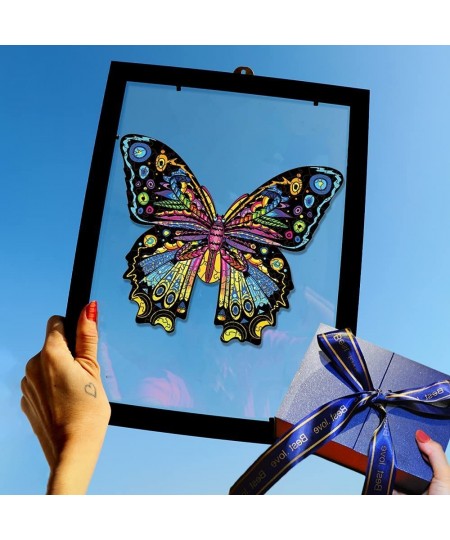 Wooden Puzzle for Adults Unique Butterfly Shaped Wooden Puzzle High Difficulty Wood Cut Puzzles Best for Help You Relieve Str...