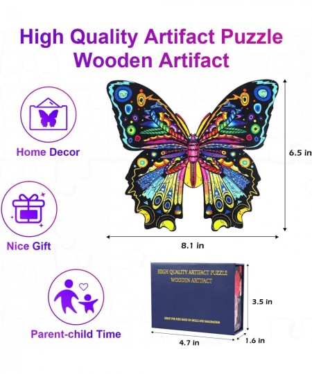 Wooden Puzzle for Adults Unique Butterfly Shaped Wooden Puzzle High Difficulty Wood Cut Puzzles Best for Help You Relieve Str...