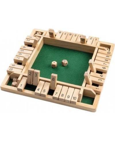 Shut The Box Dice Game Wooden (2-4 Players) for Kids & Adults [4 Sided Large Wooden Board Game 8 Dice + Shut The Box Rules] A...