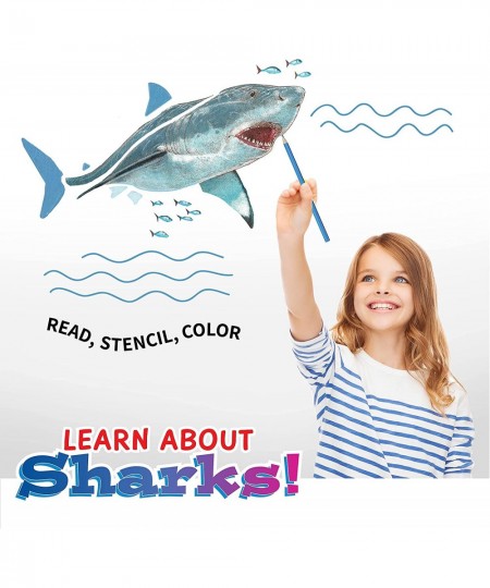 Children's Art Kits Imagine It Learn & Draw Sharks 6 Ferocious Projects Drawing Shark Stencil Art Kit For Kids $28.53 - Craft...