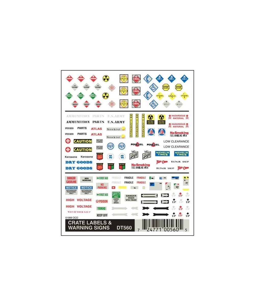 Crate Labels & Warning Signs Dry Transfer Decals $19.80 - Toy Vehicle Playsets