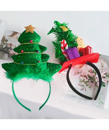 Christmas Headbands 6 Pcs Santa Headwear Reindeer Antler Headband Elf Headbands Christmas Tree Hair Hoop Head Hat Toppers for...