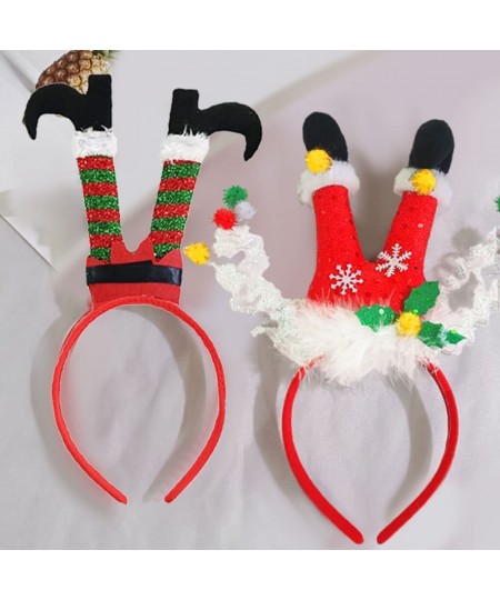 Christmas Headbands 6 Pcs Santa Headwear Reindeer Antler Headband Elf Headbands Christmas Tree Hair Hoop Head Hat Toppers for...