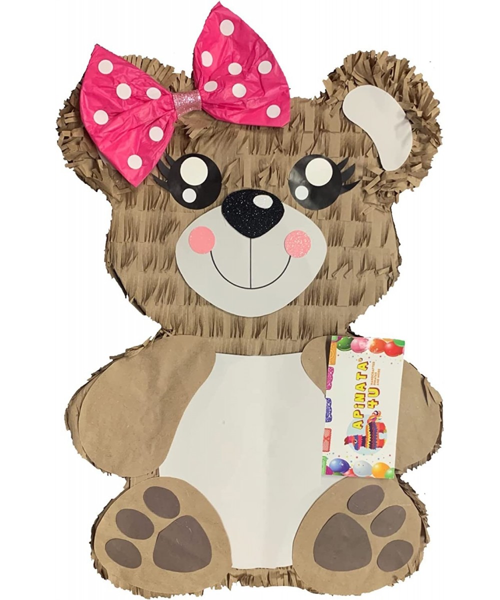 Teddy Bear Pinata with Pink Bow Teddie Themed Happy Birthday Party Decoration Photo Prop Teddy $65.20 - Piñatas