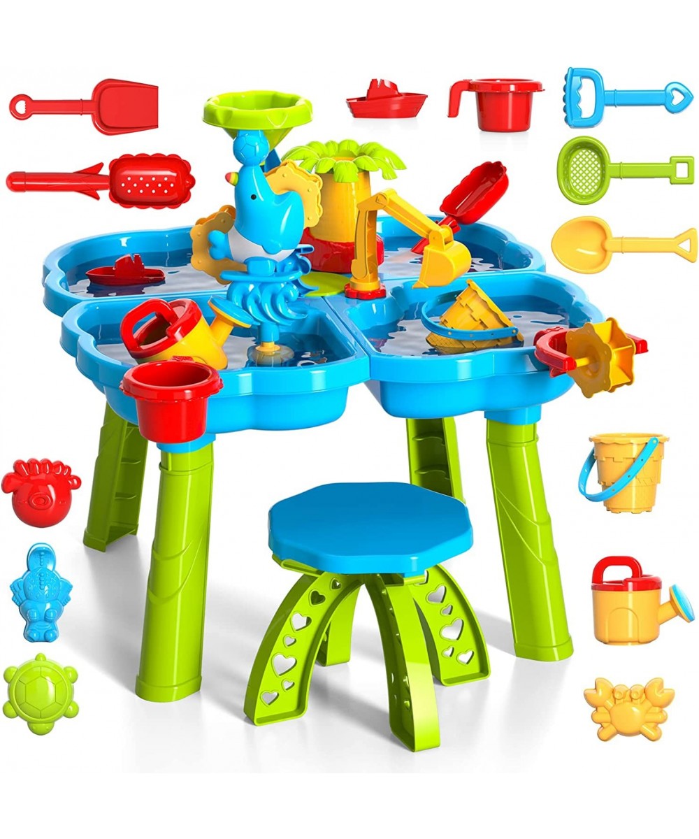 Kids Sand and Water Table for Toddlers 4 in 1 Outdoor Sand Water Play Table Beach Toys for Toddlers Kids Boys Girls Water Out...