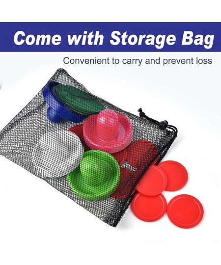 Air Hockey Pushers and Air Hockey Pucks Air Hockey Paddles with a Drawstring Bag for Game Tables (4 Striker 8 Puck Pack) $25....