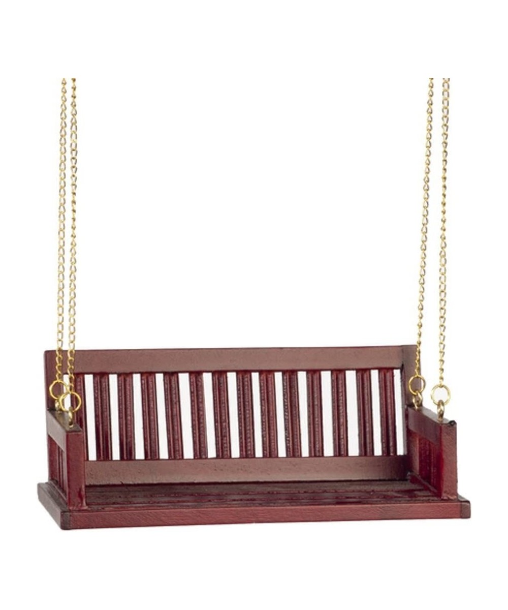 Dollhouse Miniature Porch Swing Mahogany Finish CLA74084 $34.42 - Dollhouse Accessories