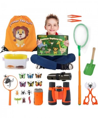 Kids Explorer Kit 24 PCS Kids Adventure Kit with Binoculars Flashlight Magnifying Glass 7-in-1 Multifunction Whistle Great To...