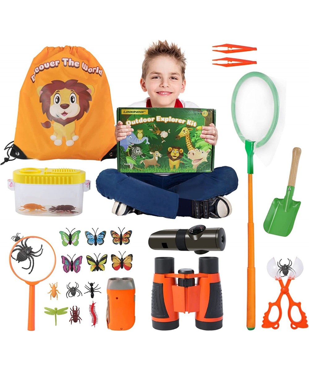 Kids Explorer Kit 24 PCS Kids Adventure Kit with Binoculars Flashlight Magnifying Glass 7-in-1 Multifunction Whistle Great To...