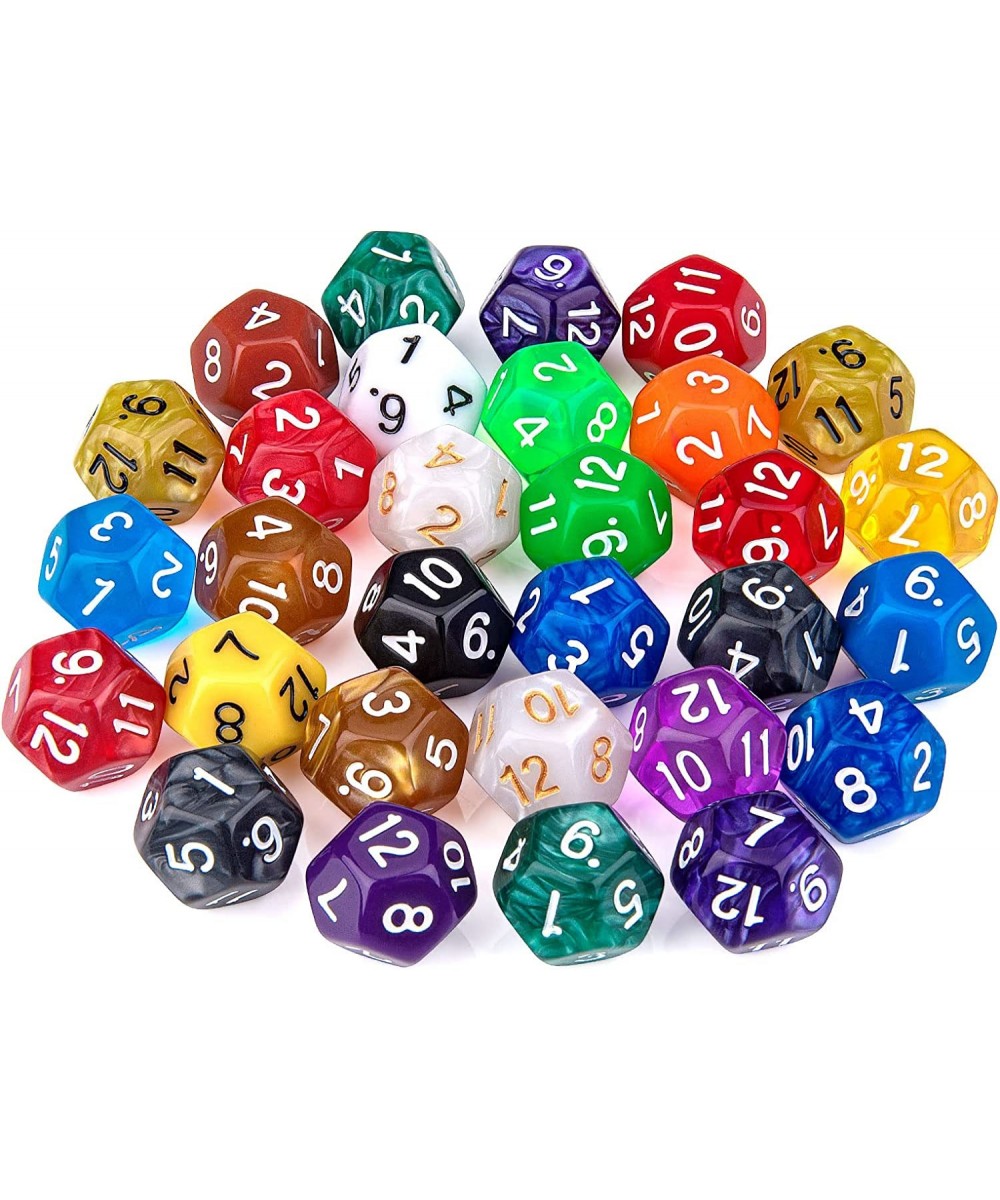 30 Pieces 12 Sided Polyhedral Dice Set 22 Colors 12 Sides Dice Assortment for Dungeons and Dragons RPG MTG Table Games Come w...