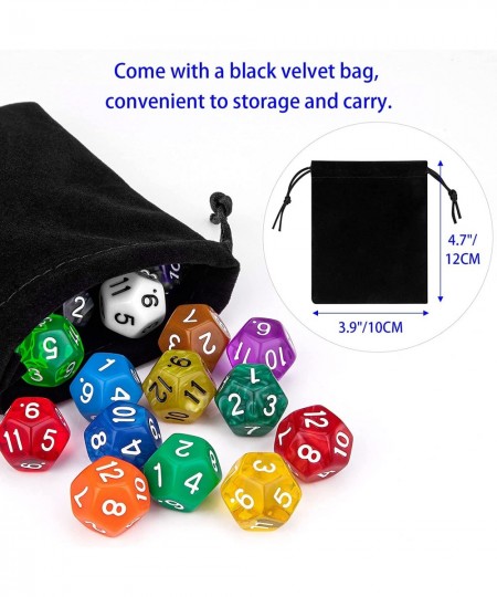 30 Pieces 12 Sided Polyhedral Dice Set 22 Colors 12 Sides Dice Assortment for Dungeons and Dragons RPG MTG Table Games Come w...