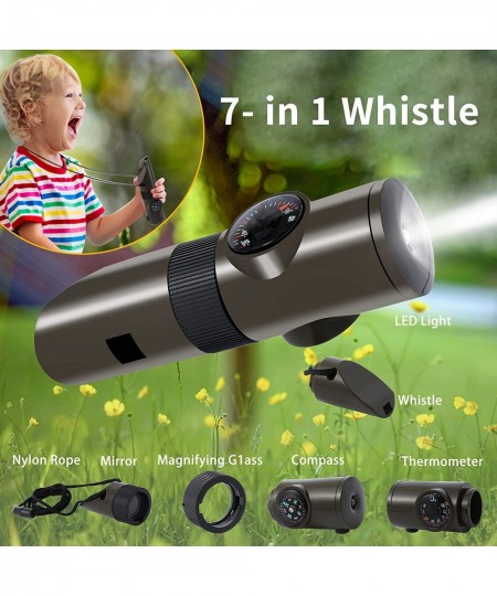 Kids Explorer Kit 24 PCS Kids Adventure Kit with Binoculars Flashlight Magnifying Glass 7-in-1 Multifunction Whistle Great To...