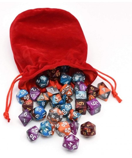 5 Assorted Colors Polyhedral Dice Set for Dungeons and Dragons DND Pathfinder RPG Role Playing Games with Red Drawstring Dice...