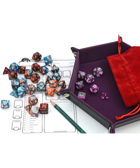 5 Assorted Colors Polyhedral Dice Set for Dungeons and Dragons DND Pathfinder RPG Role Playing Games with Red Drawstring Dice...