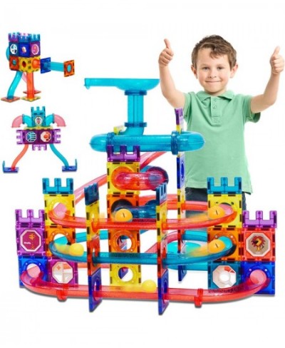 125 Pcs Marble Run Magnetic Tiles Race Track Building Blocks STEM Building &Learning Educational Construction Toy Play Set fo...