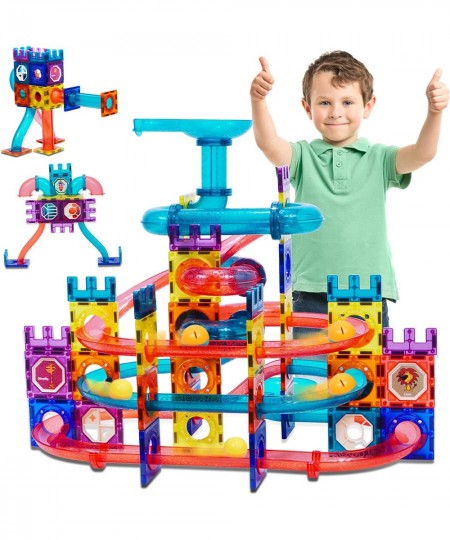 125 Pcs Marble Run Magnetic Tiles Race Track Building Blocks STEM Building &Learning Educational Construction Toy Play Set fo...