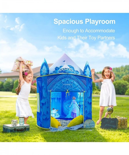 Princess Play Tent Frozen Toy for Girls Ice Castle Kids Tent Indoor and Outdoor Large Imaginative Playhouse 51" X 40" with Ca...