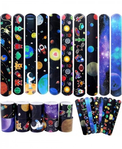 Outer Space Slap Bracelets for Kids 40 Packs Space Party Favors Goodie Bag Gifts Starry Night Galaxy Snap Bracelet Planet Par...