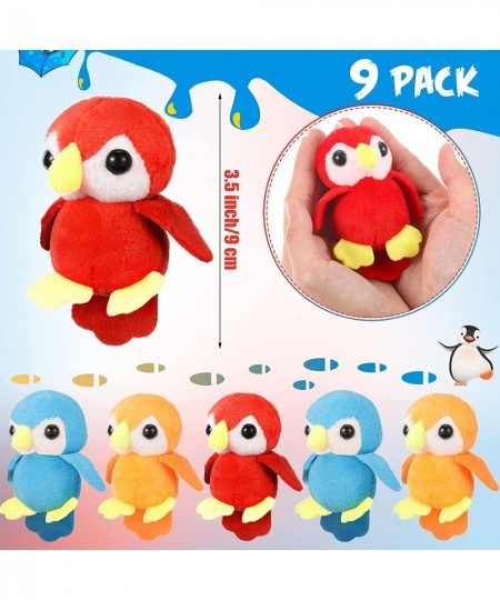 9 Pieces Stuffed Parrot on Shoulder Parrot Plush Animal Pirate Costume Accessory 3.5 Inch Blue Orange Scarlet Bird Toys Soft ...