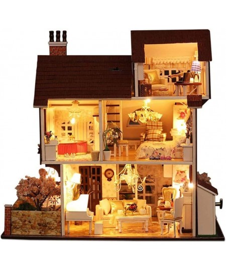 DIY Miniature Dollhouse Kit with Music Box 3D Puzzle Challenge for Adult Kids Xmas Gifts (Flower Town) $121.51 - Dollhouses