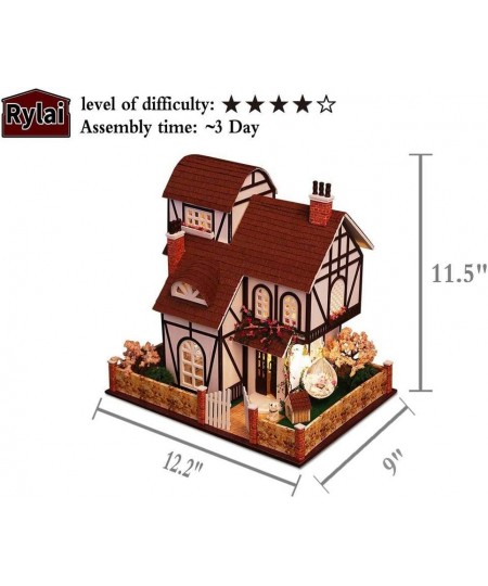 DIY Miniature Dollhouse Kit with Music Box 3D Puzzle Challenge for Adult Kids Xmas Gifts (Flower Town) $121.51 - Dollhouses