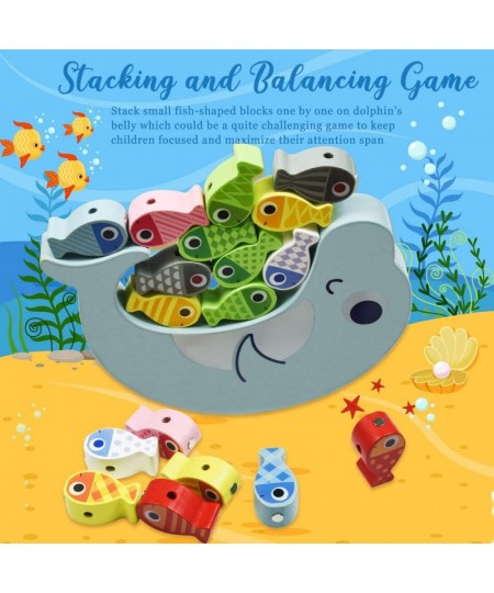 Wooden Magnetic Colorful Balancing Stacking Building Fishing Blocks Toy with Storage Box for Kids 3 Years and Up $16.16 - Ear...