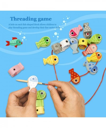 Wooden Magnetic Colorful Balancing Stacking Building Fishing Blocks Toy with Storage Box for Kids 3 Years and Up $16.16 - Ear...