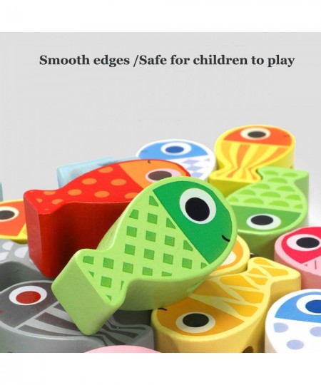 Wooden Magnetic Colorful Balancing Stacking Building Fishing Blocks Toy with Storage Box for Kids 3 Years and Up $16.16 - Ear...