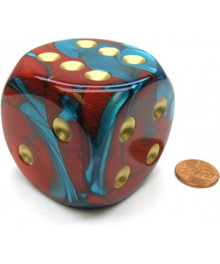 Gemini Red-Teal D6 with Gold Pips 50MM $40.78 - Game Accessories