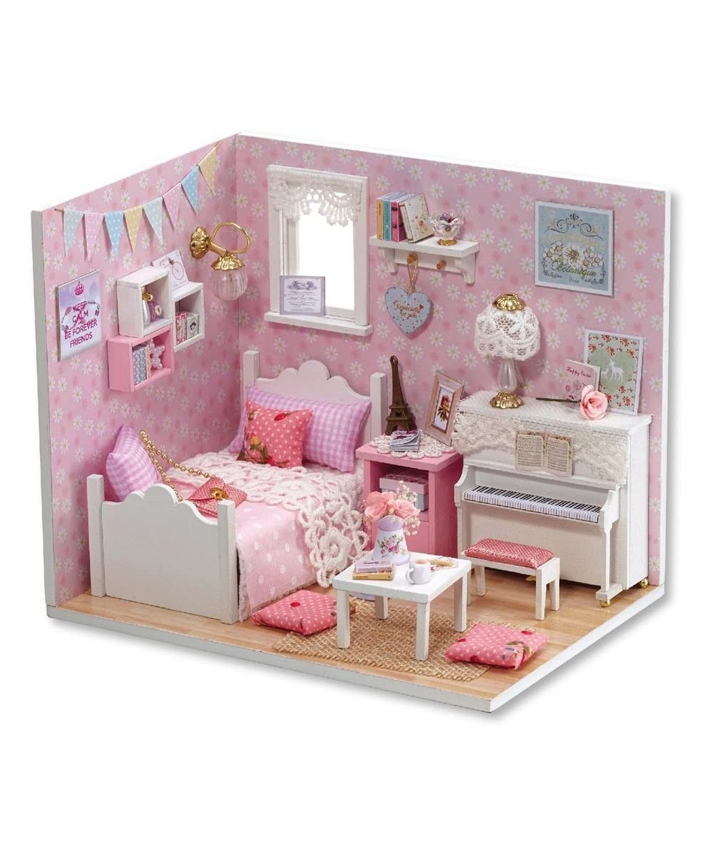 Dollhouse Miniature DIY House Kit Creative Room with Furniture and Cover for Romantic Valentine's Gift (Sunny Princess) $28.2...