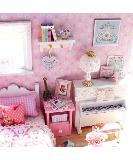 Dollhouse Miniature DIY House Kit Creative Room with Furniture and Cover for Romantic Valentine's Gift (Sunny Princess) $28.2...