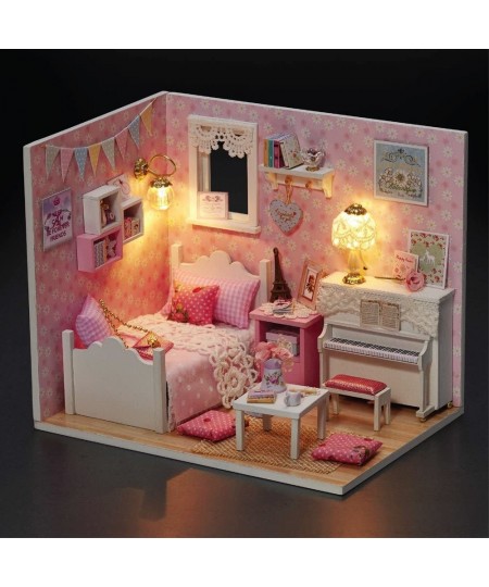 Dollhouse Miniature DIY House Kit Creative Room with Furniture and Cover for Romantic Valentine's Gift (Sunny Princess) $28.2...