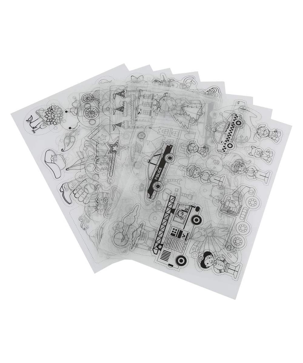 8pcs Shrink Sheet Heat Shrinky Sheets Creative Pack Shrinky Art Paper with Pattern Shrinkable DIY Hand Made Craft Tool for Bo...