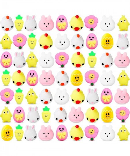 60 Pieces Easter Mochi Squishy Animal Toys Kawaii Bunny Chicks Toys Easter Mochi Stress Relief Egg Toys Easter Basket Fillers...