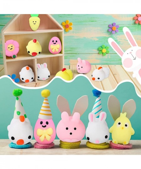 60 Pieces Easter Mochi Squishy Animal Toys Kawaii Bunny Chicks Toys Easter Mochi Stress Relief Egg Toys Easter Basket Fillers...