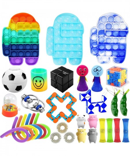 32pcs Sensory Fidget Toys Set Fidget Toys Anti-Anxiety Tools and Special Toys Fidget Toys Relieves Stress Squeeze Toy for Bir...