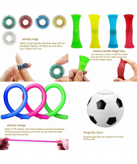 32pcs Sensory Fidget Toys Set Fidget Toys Anti-Anxiety Tools and Special Toys Fidget Toys Relieves Stress Squeeze Toy for Bir...