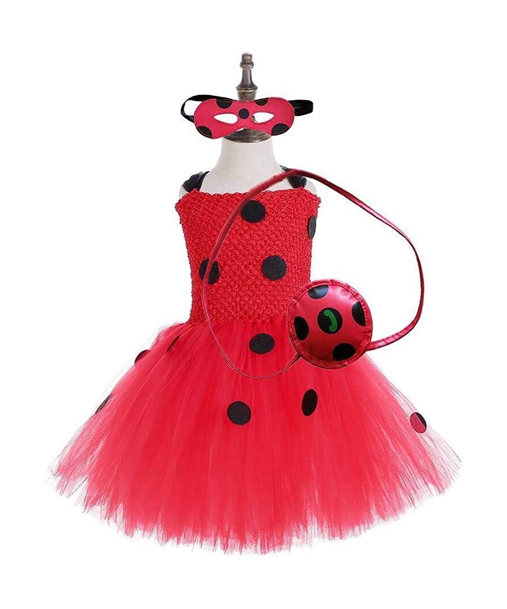 Girls Ladybug Tutu Dress Up Ladybug Cosplay Halloween Costume for Girls 2-9 Years Old $44.18 - Kids' Costumes