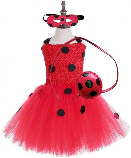 Girls Ladybug Tutu Dress Up Ladybug Cosplay Halloween Costume for Girls 2-9 Years Old $44.18 - Kids' Costumes